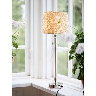 Lampa stołowa chrom z żółtym abażurem Liam